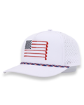 American Flag Rope Flat Bill Hat (white)
