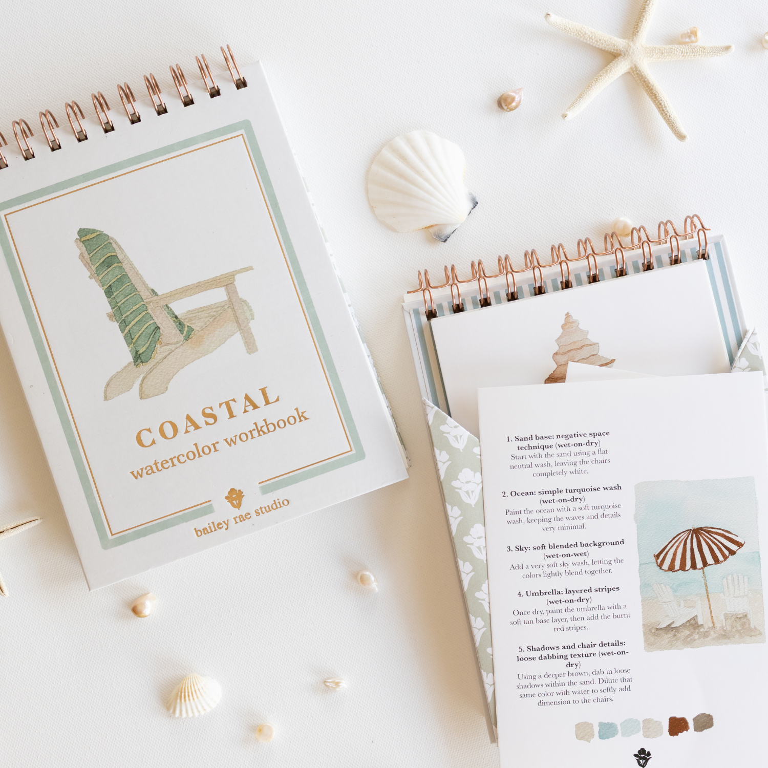 Coastal watercolor workbook