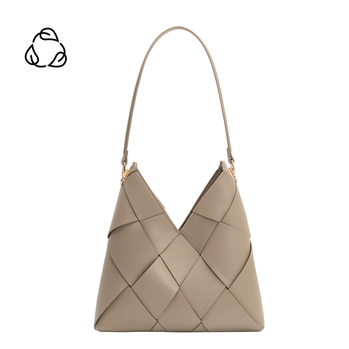 Phaedra Taupe Recycled Vegan Leather Shoulder Bag