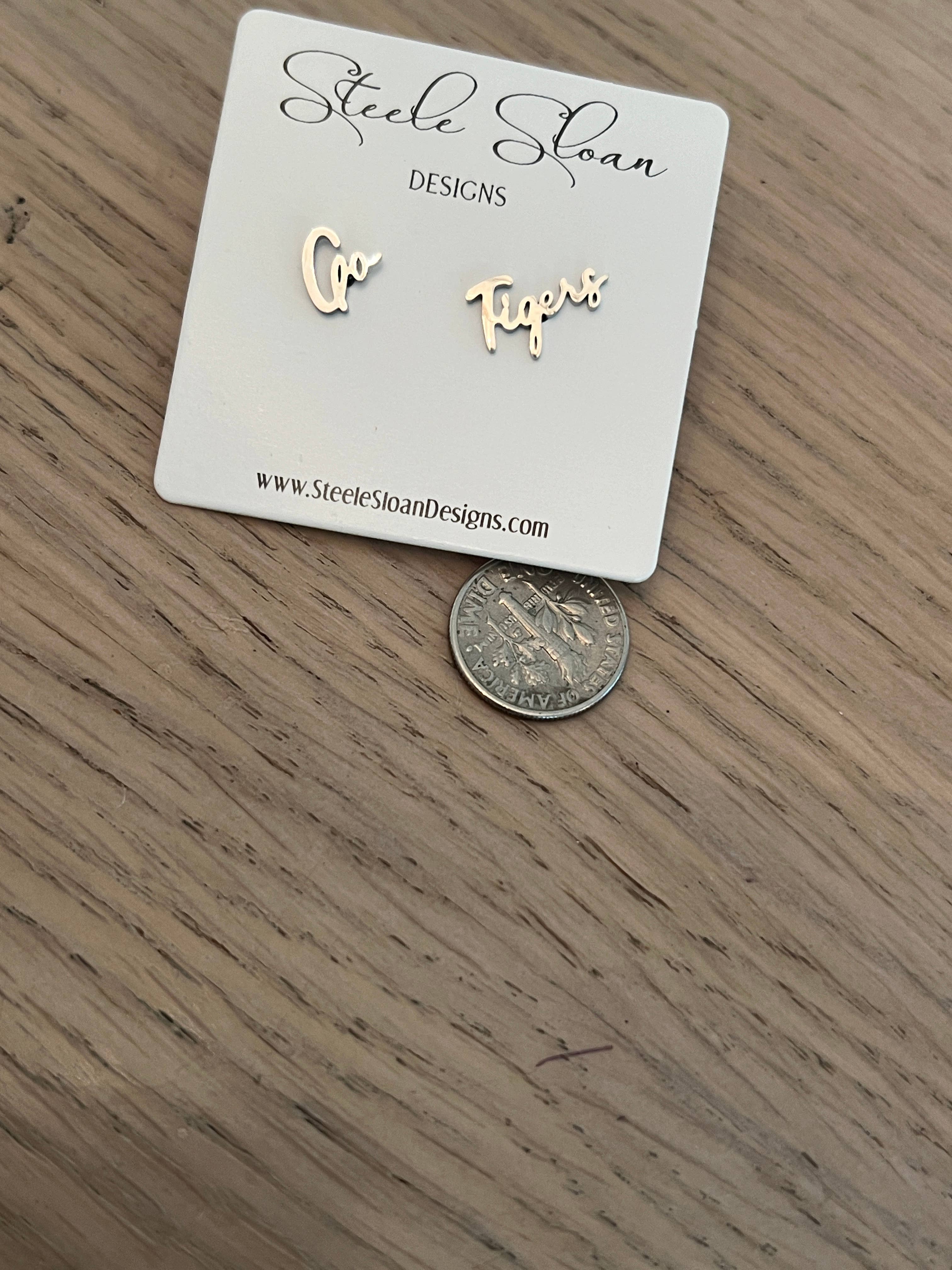 Go Tigers Cute Game Day Stud Earrings