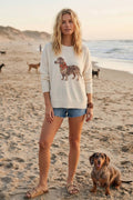 Lightweight Dog Graphic Knit Sweater