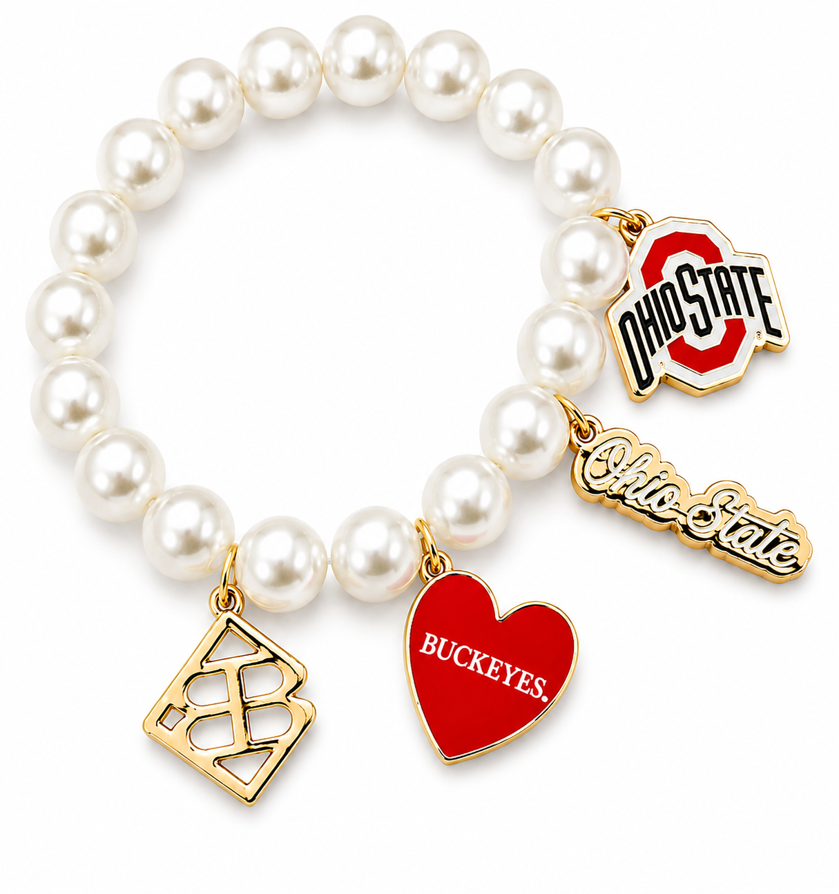 Ohio State Pearl Charm Bracelet
