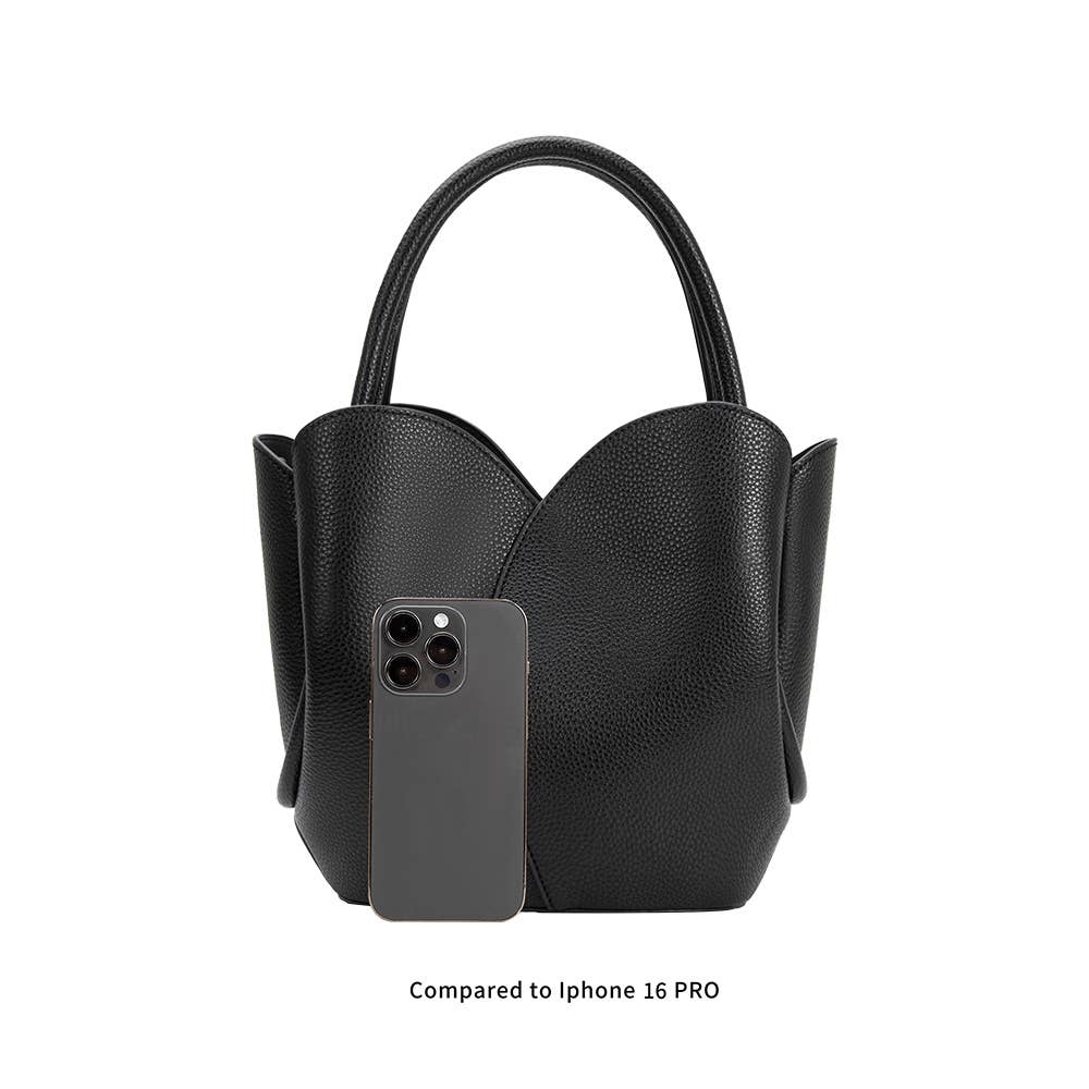 Tulip Bag Black Vegan Polka Dot