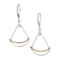 Golden Fan Dangle Earrings  | silver gold artisan jewelry
