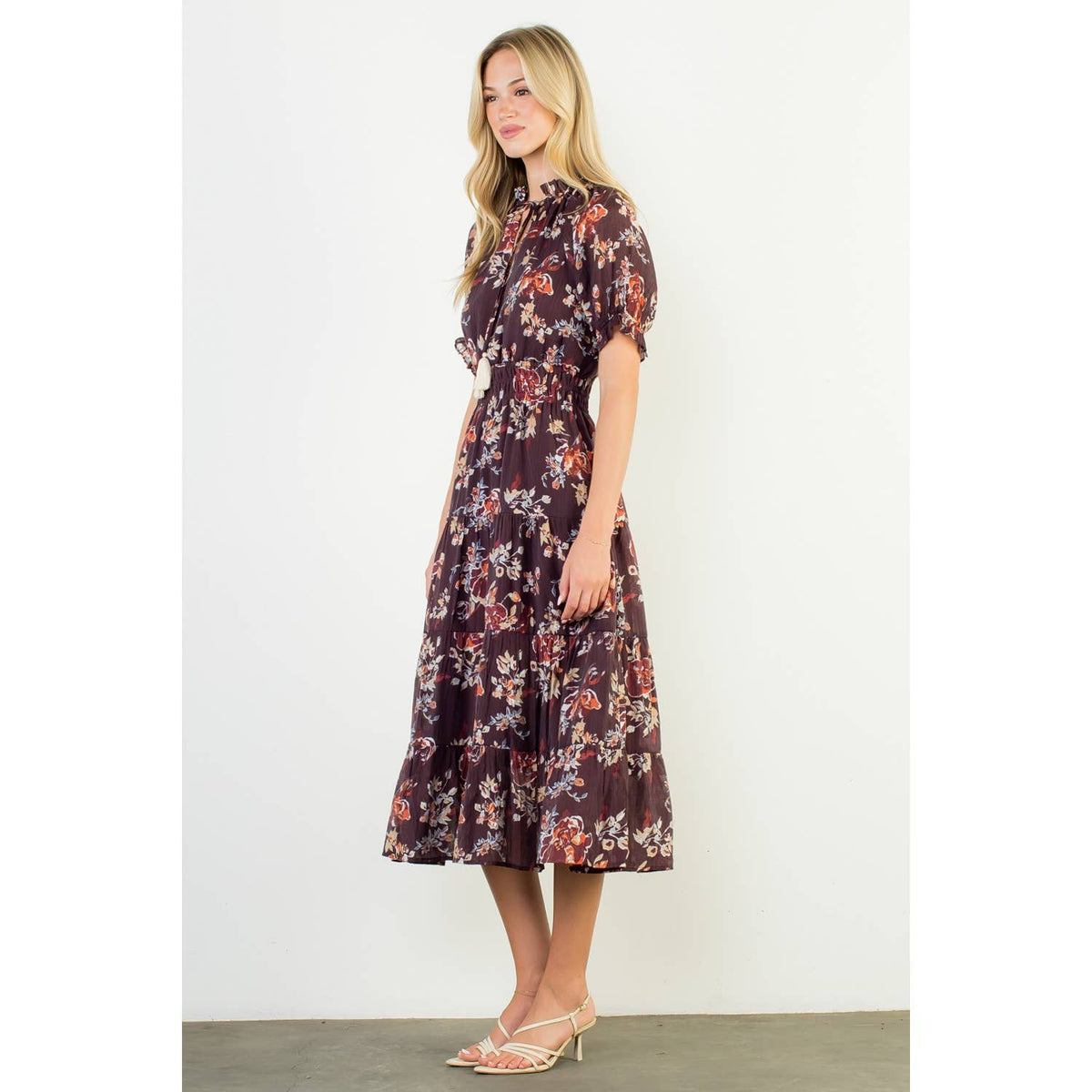 Short Sleeve Floral Maxi Dress