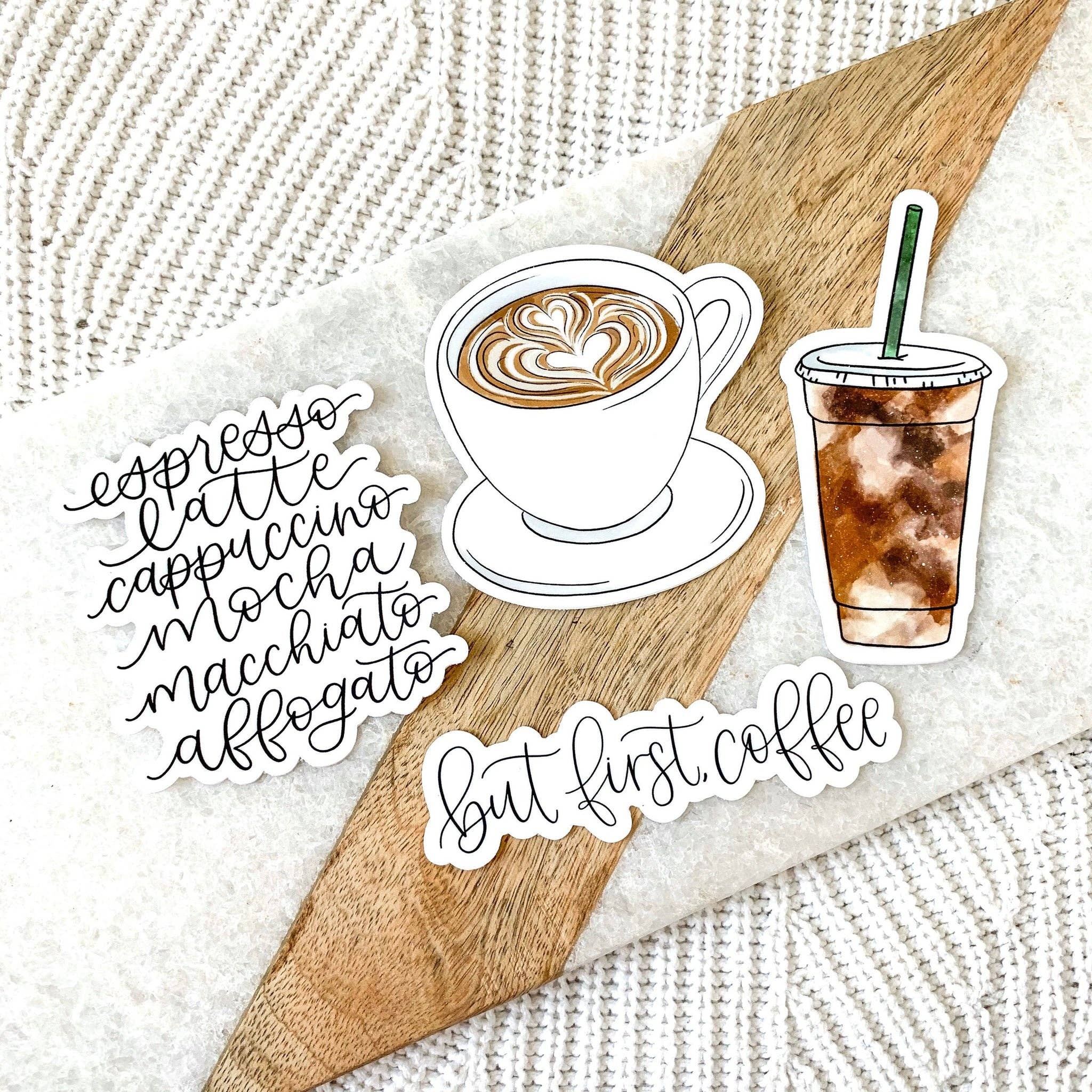 Latte Art Coffee Mug Sticker 2.5x2.5in.