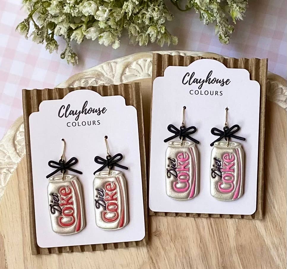Diet Coke and Bow Earrings 