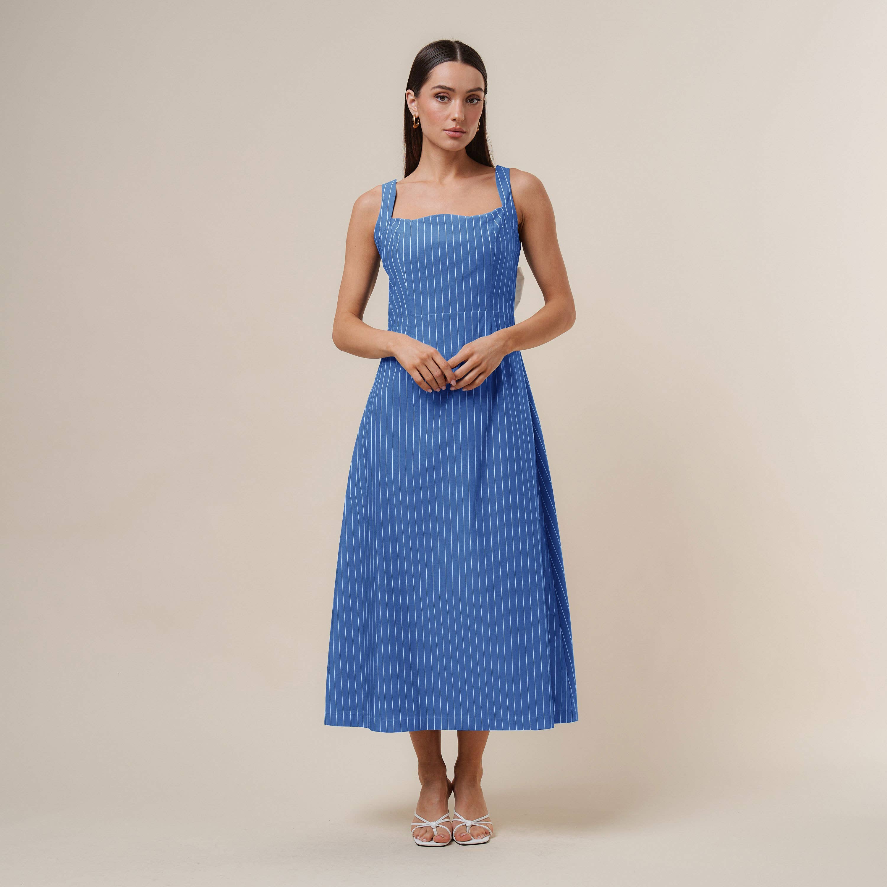 Open bow back maxi dress
