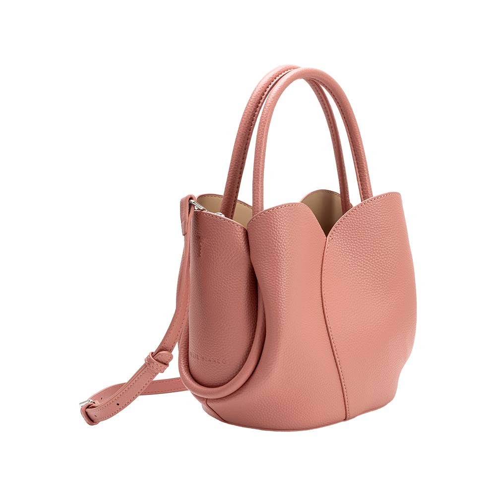 Tulip Rose Recycled Vegan Leather Top Handle Bag