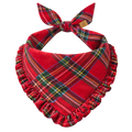 Tartan Plaid Flannel Ruffled Dog Bandana