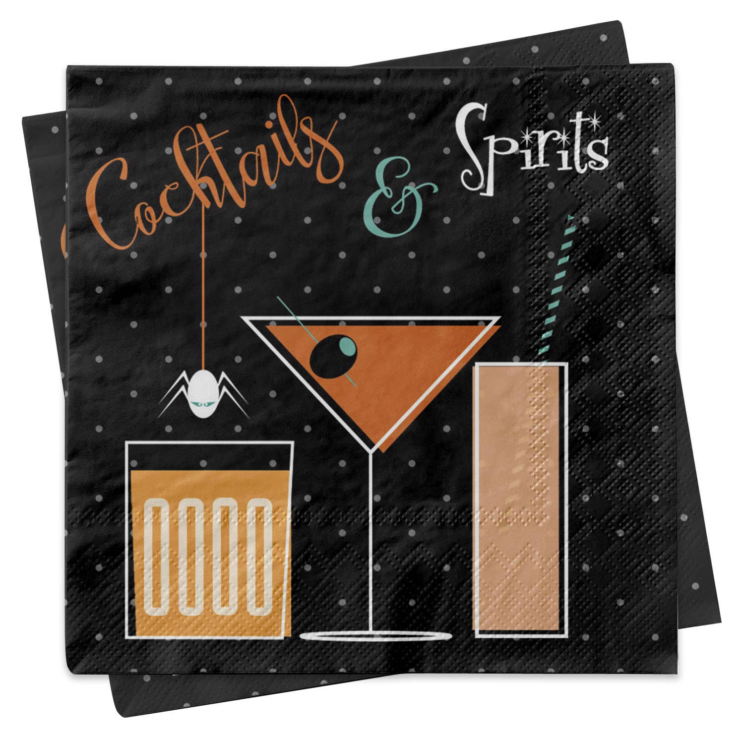 Cocktails and Spirits Halloween Cocktail Beverage Napkin