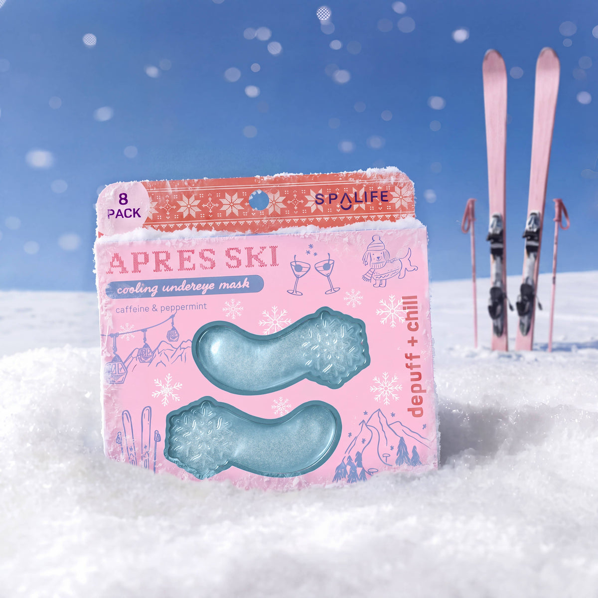 Christmas Holiday Apres Ski Cooling Undereye Patches | 8 Pk
