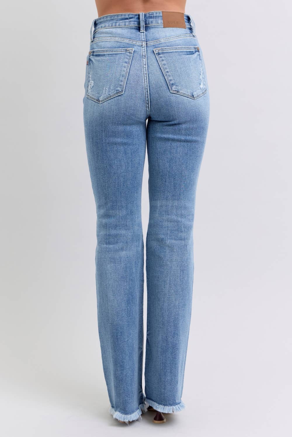 High Waisted Bootcut with Fray Hem