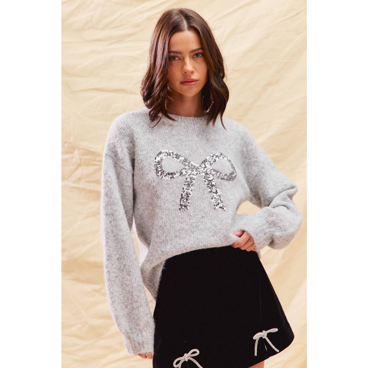 Ribbon Sequins Sweater