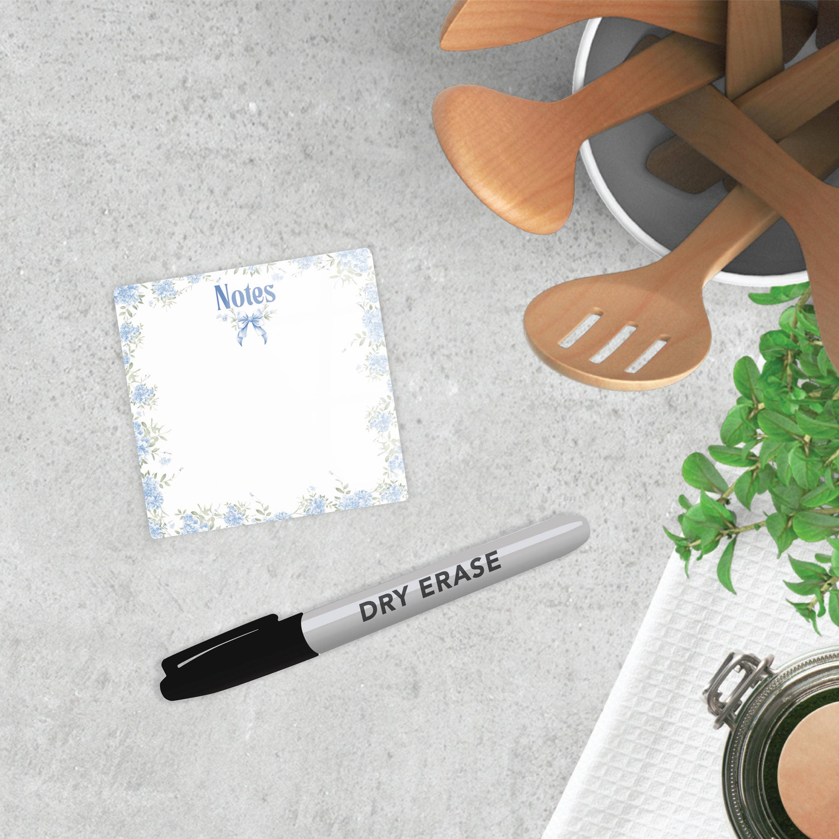 Chinoiserie Notes Dry Erase Glass Tile