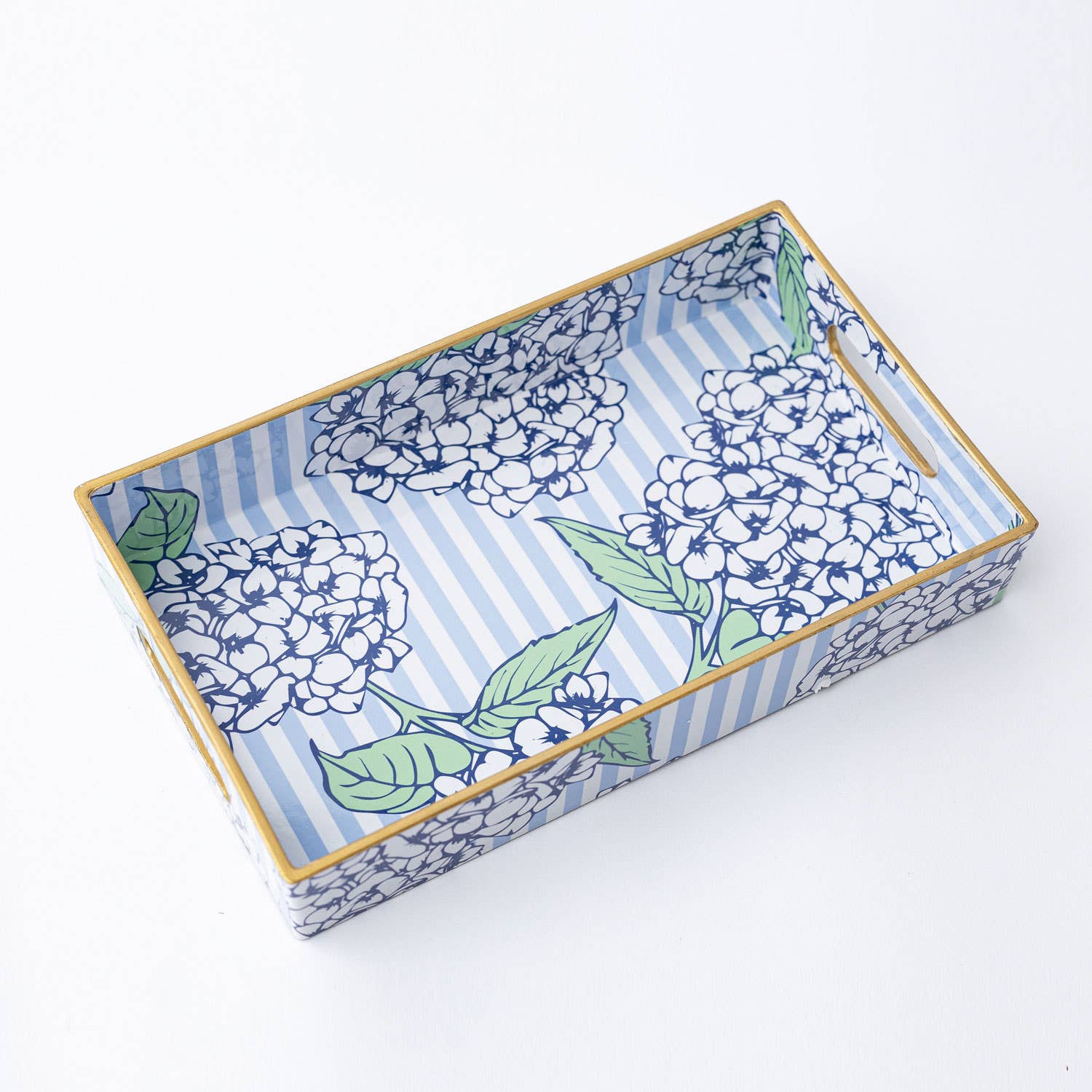 Hydrangea Stem Print Decorative Resin Vanity Tray