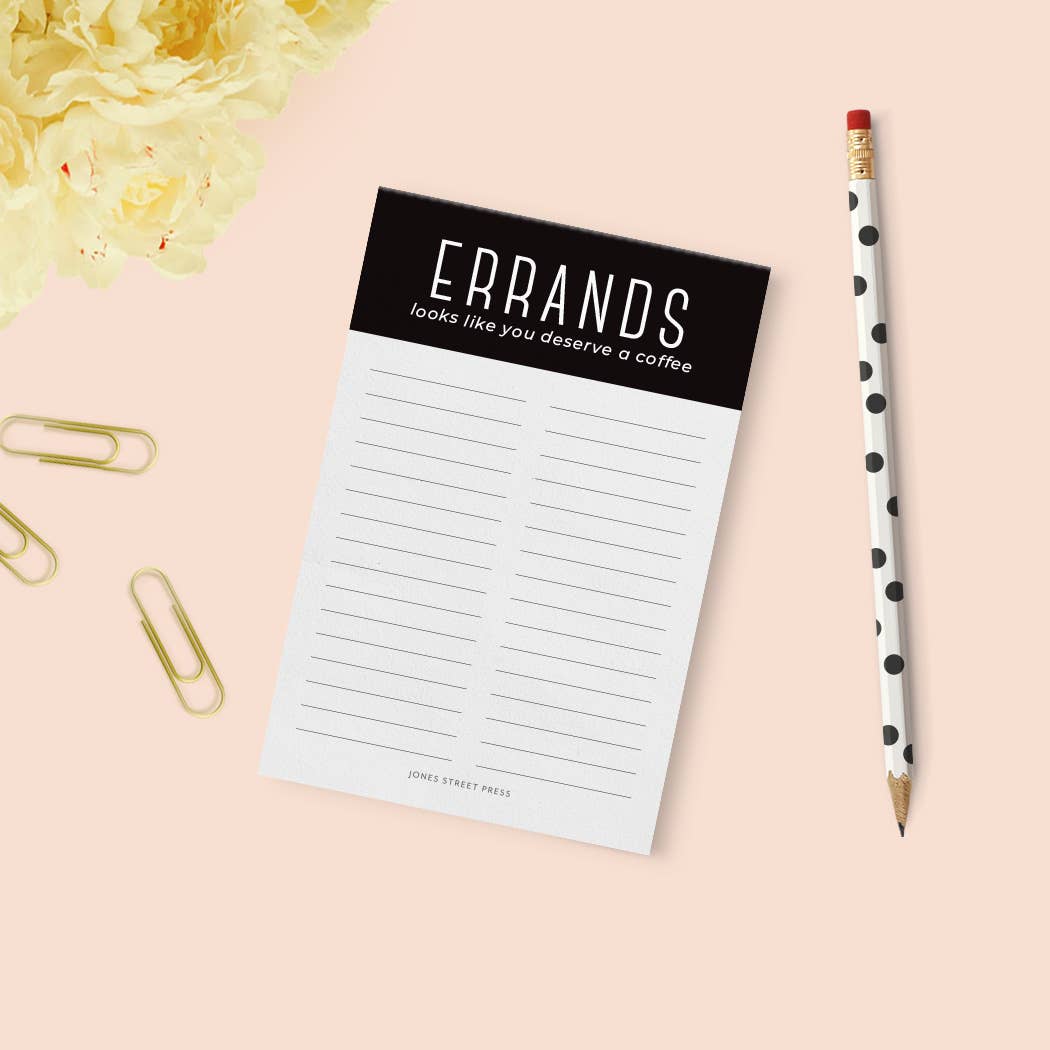 Funny Errands Notepad - To Do List, Task Pad for Coffee Fans