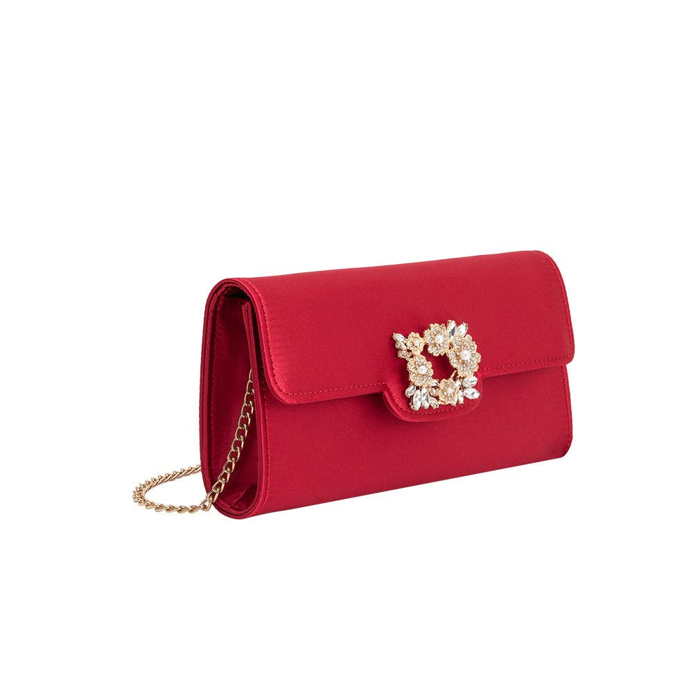 Elodie Red Satin Crossbody Bag
