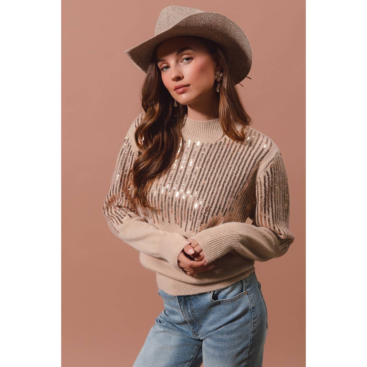 Sequins Embellished Holiday Sweater