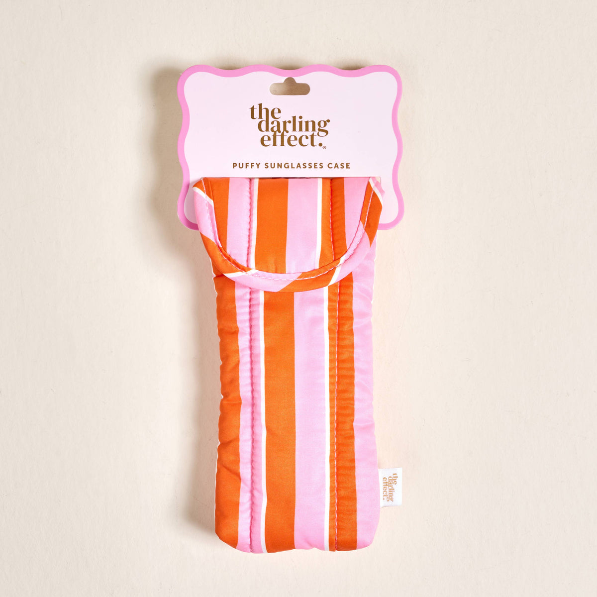 Puffy Sunglasses Case–Sicily Stripes Pink