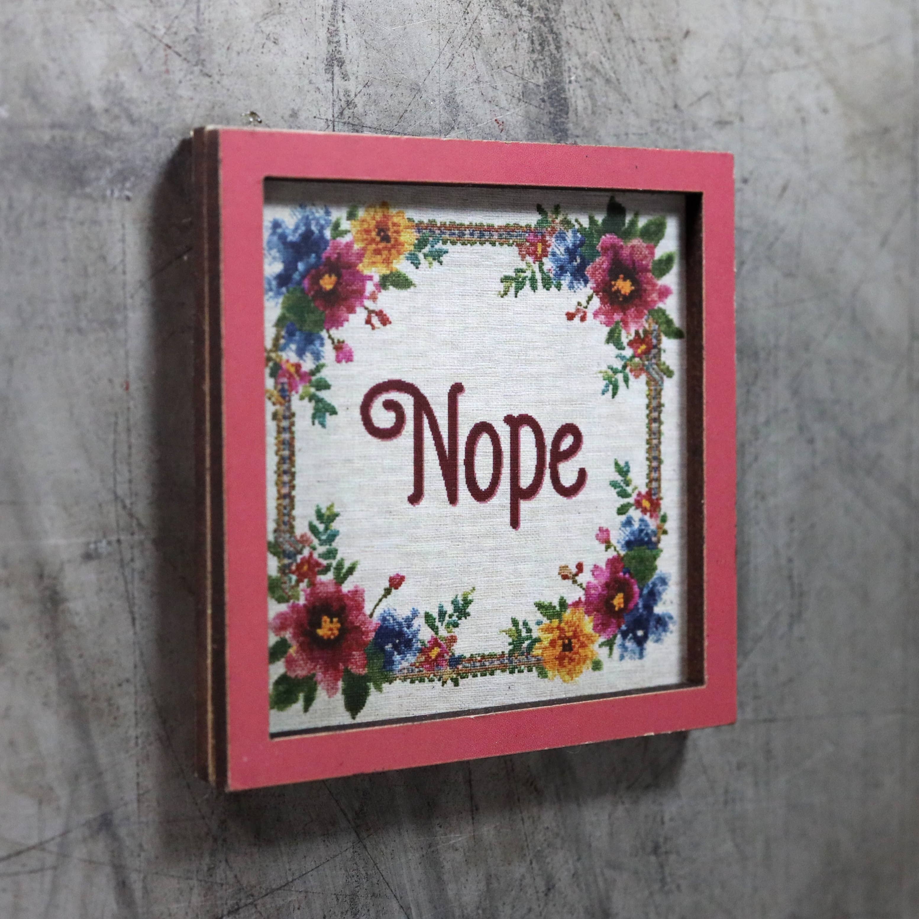 Nope - Funny Wooden Magnet