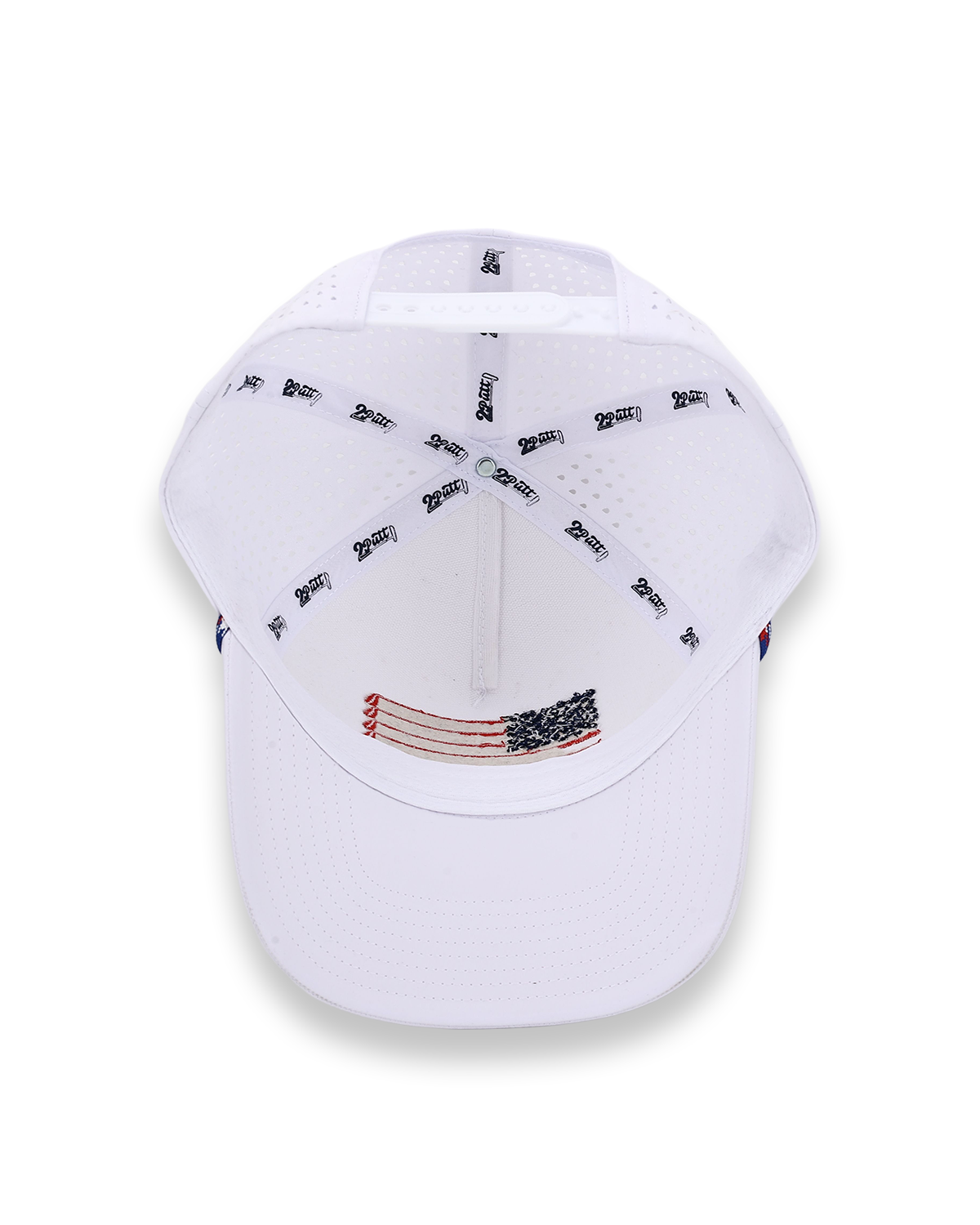 American Flag Rope Flat Bill Hat (white)