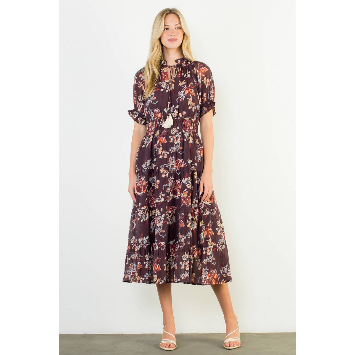 Short Sleeve Floral Maxi Dress