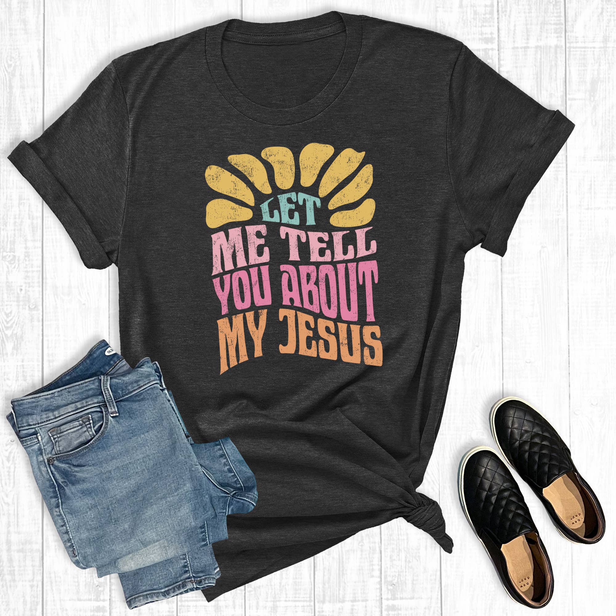 Retro Faith Let Me Tell You About My Jesus Graphic Tee