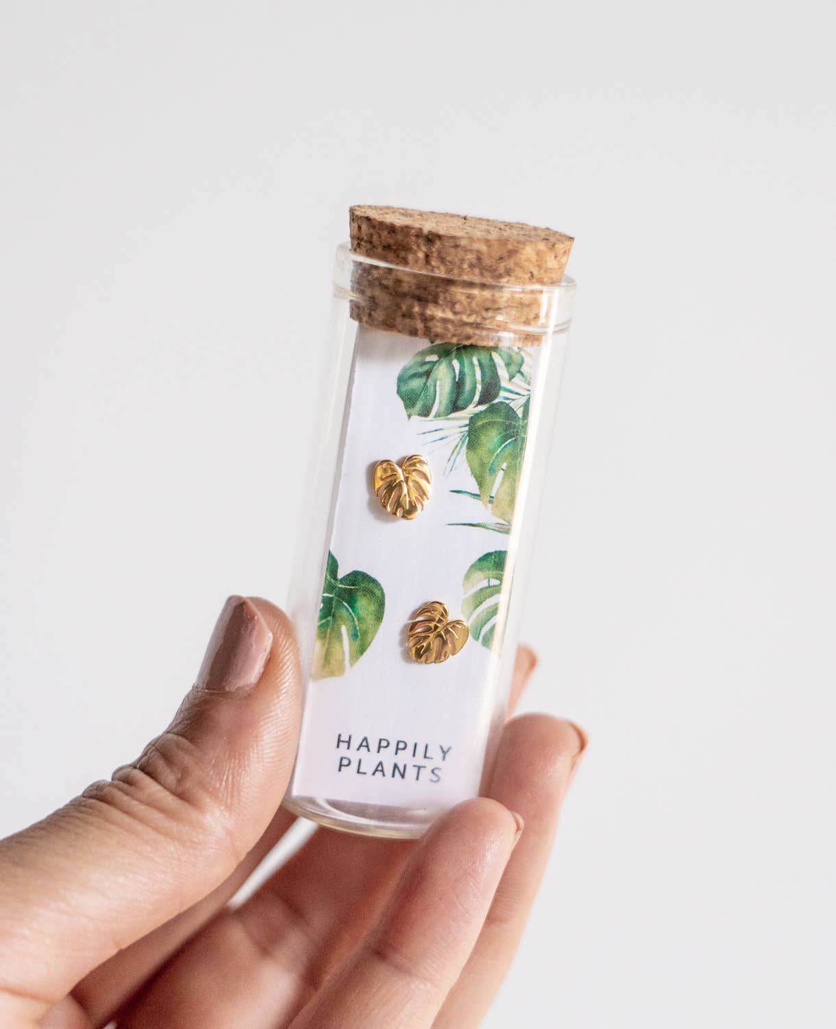 Monstera Earring Studs - 18k Gold, Plant Earrings
