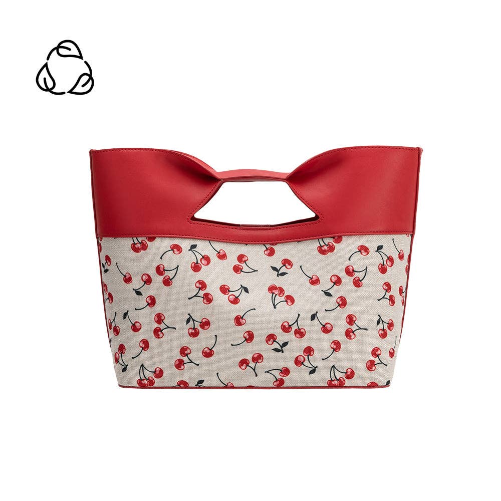 Jillian Red Cherry Recycled Vegan Leather Tote Bag