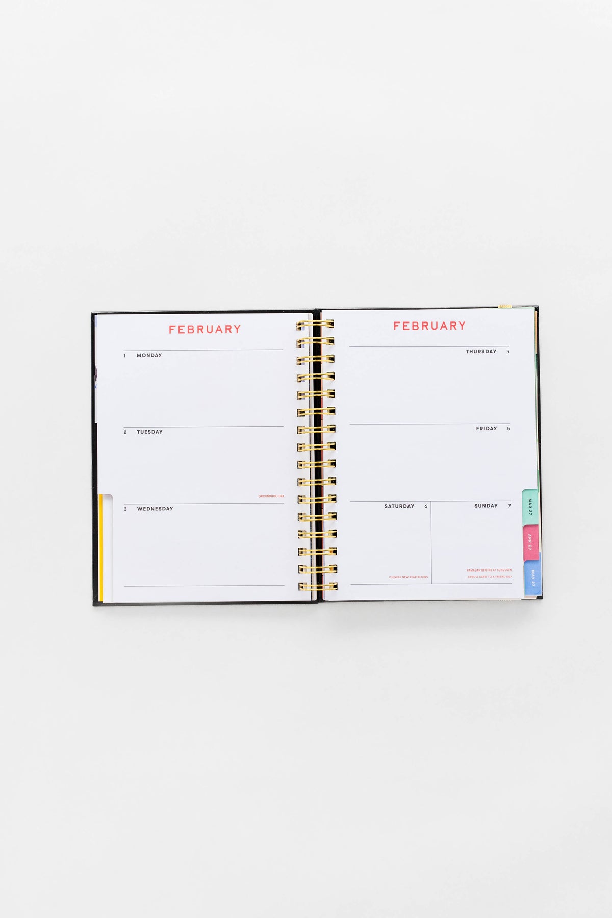 12 Month Planner Medium Spiral, Black Scandinavian Floral