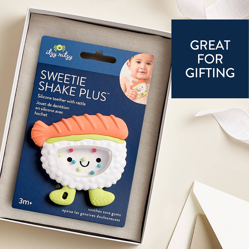Sweetie Shake Plus™ - Teething + Rattle Toy - Tumbler, Croissant, or Sushi