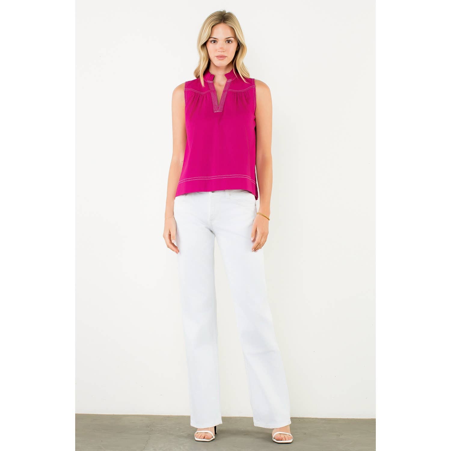 Sleeveless V-Neck Top