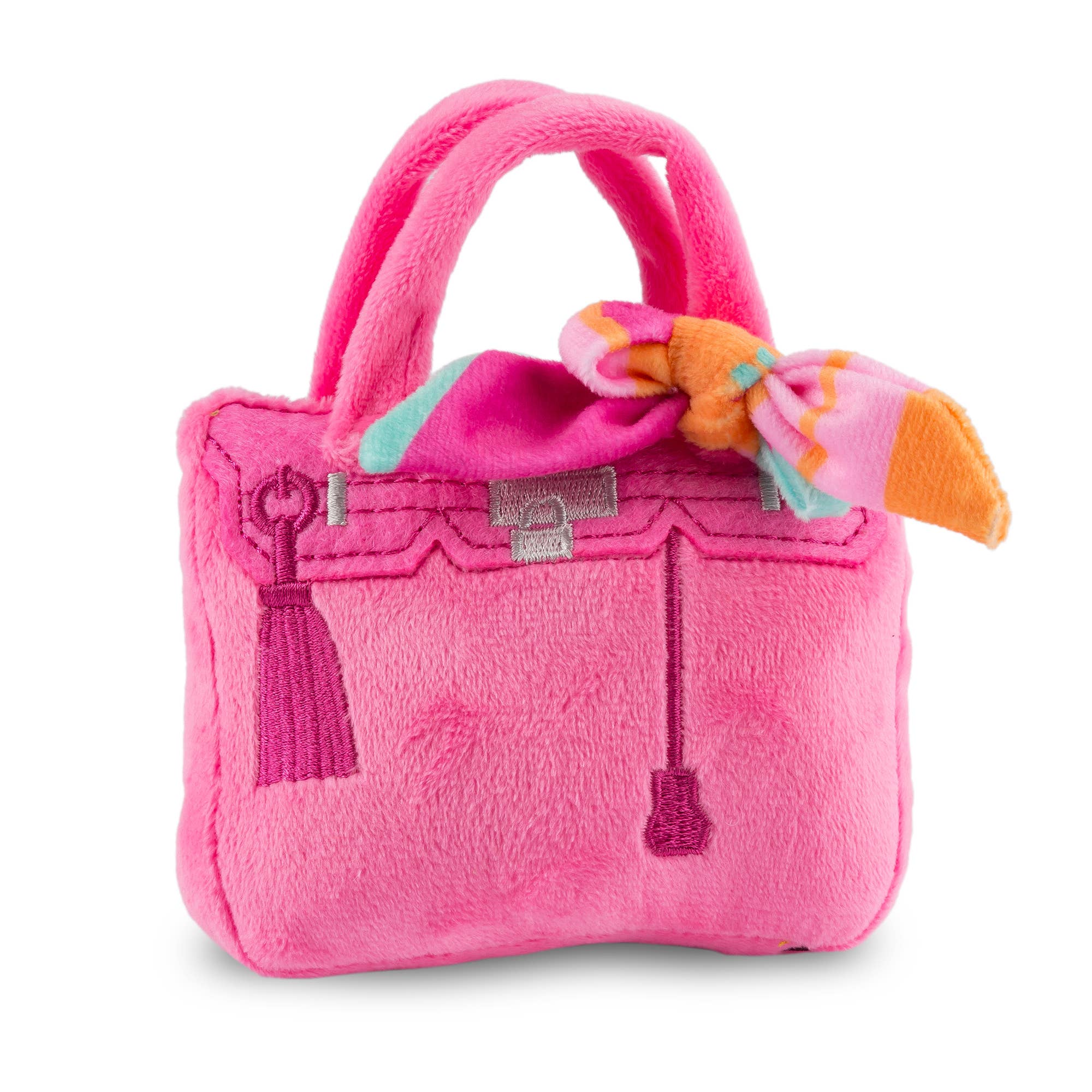 Barkin Bag -  Pink w/ Scarf Squeaker Dog Toy