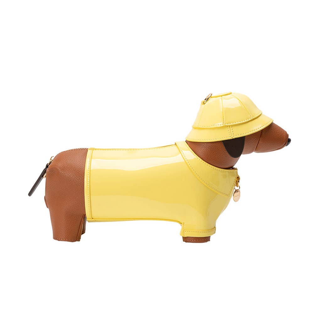 Rain Dog Yellow Vegan Leather Crossbody Bag