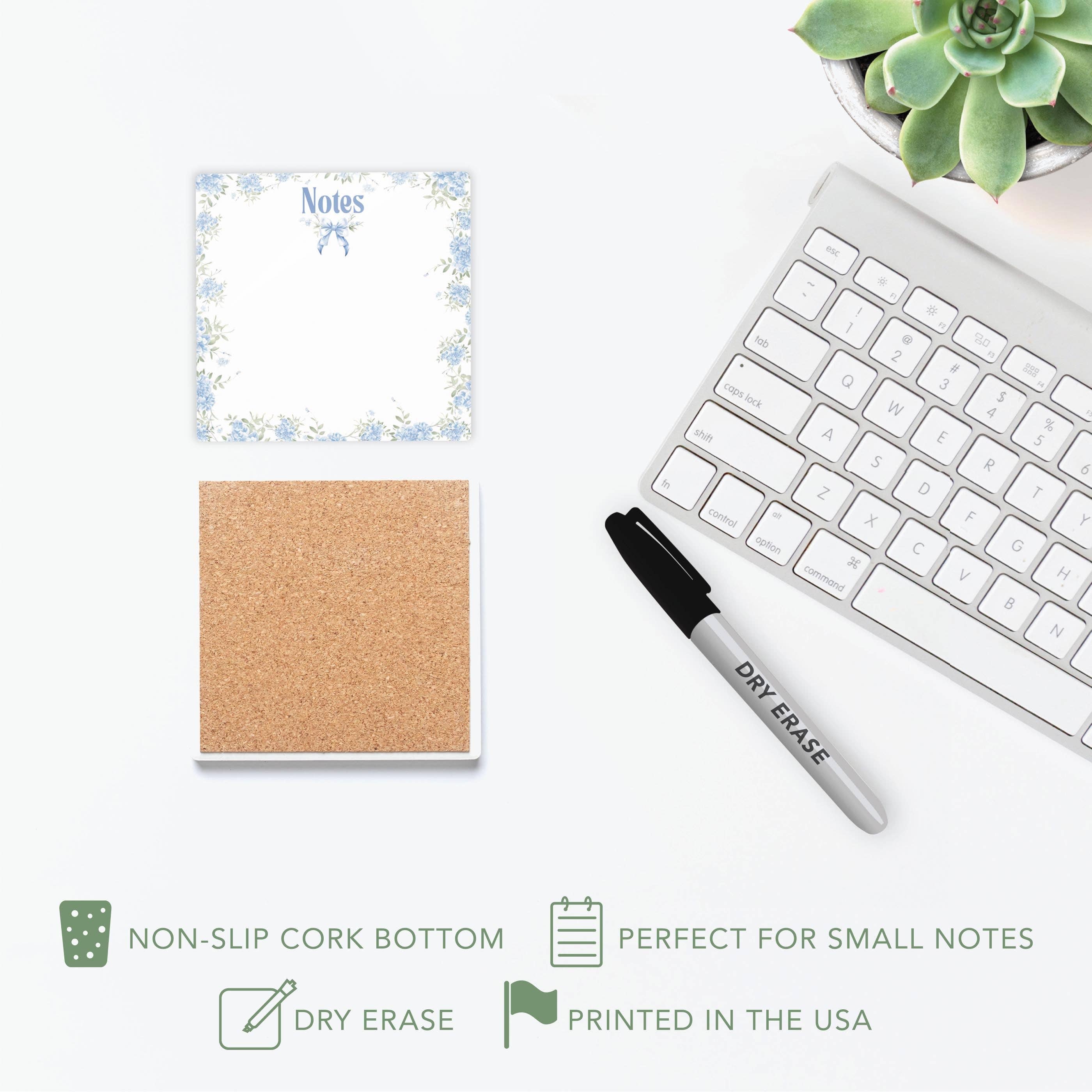 Chinoiserie Notes Dry Erase Glass Tile