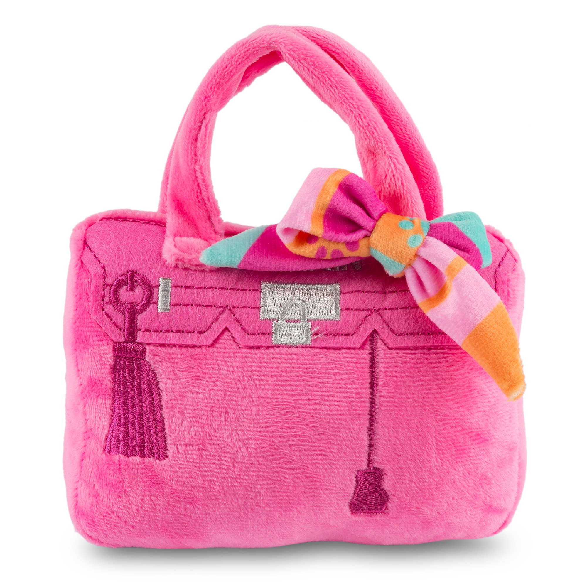 Barkin Bag -  Pink w/ Scarf Squeaker Dog Toy