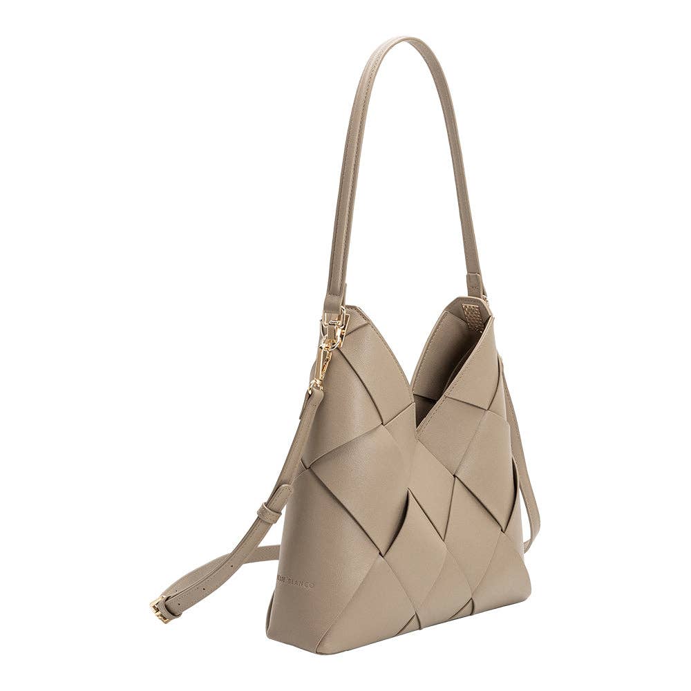 Phaedra Taupe Recycled Vegan Leather Shoulder Bag