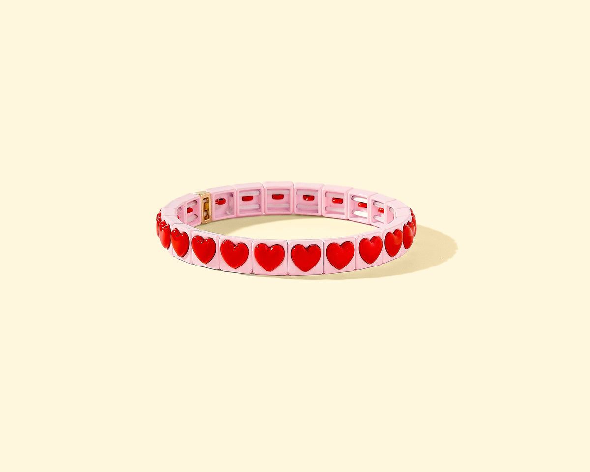 Enamel Stretch Bracelet - Assorted Styles - Love