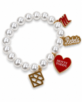 Ole Miss Pearl Charm Bracelet