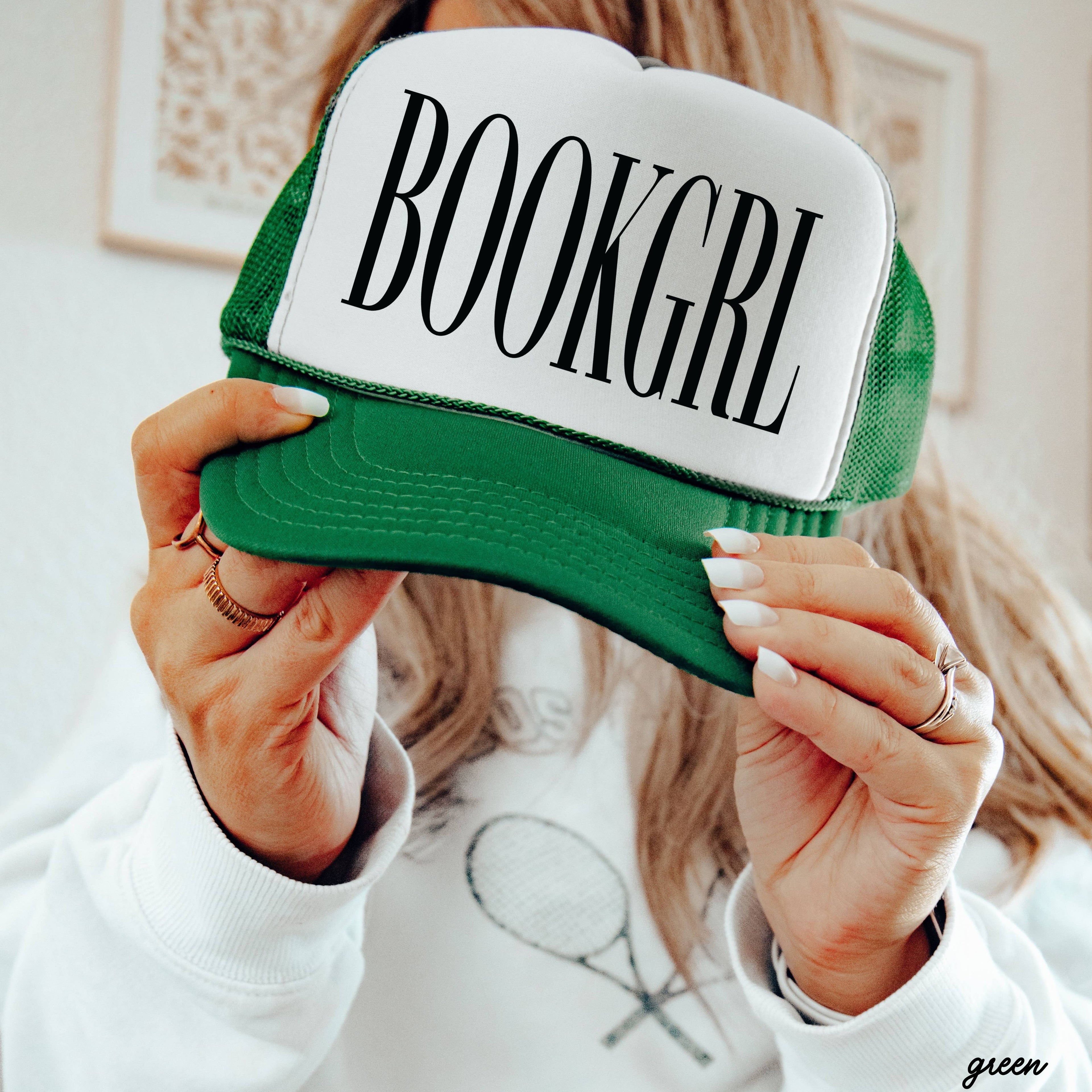 BookGrl Trucker Hat- Green and White