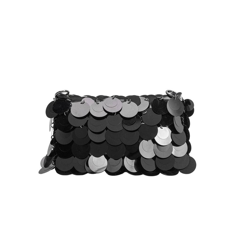 Gillie Black Sequin Crossbody Bag