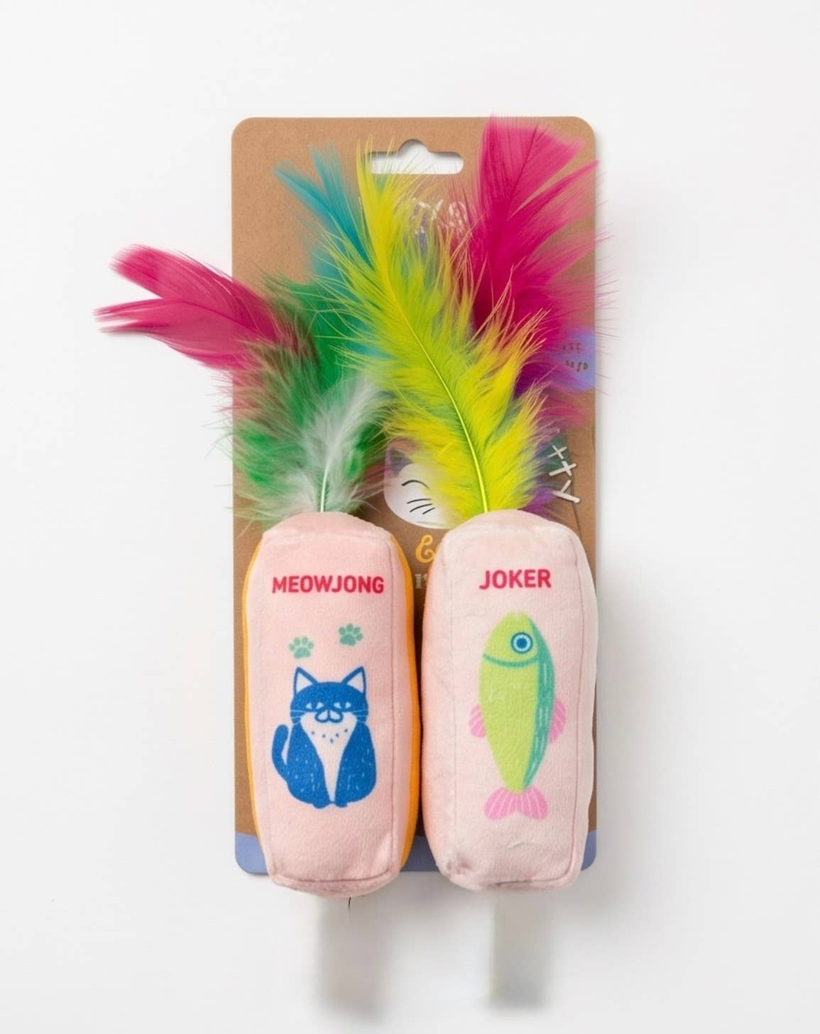 Meowjong Tiles Catnip Toys with Feathers Mahjong