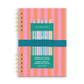 Cabana Stripes Harper Split-Spiral Notebook & Pen Set