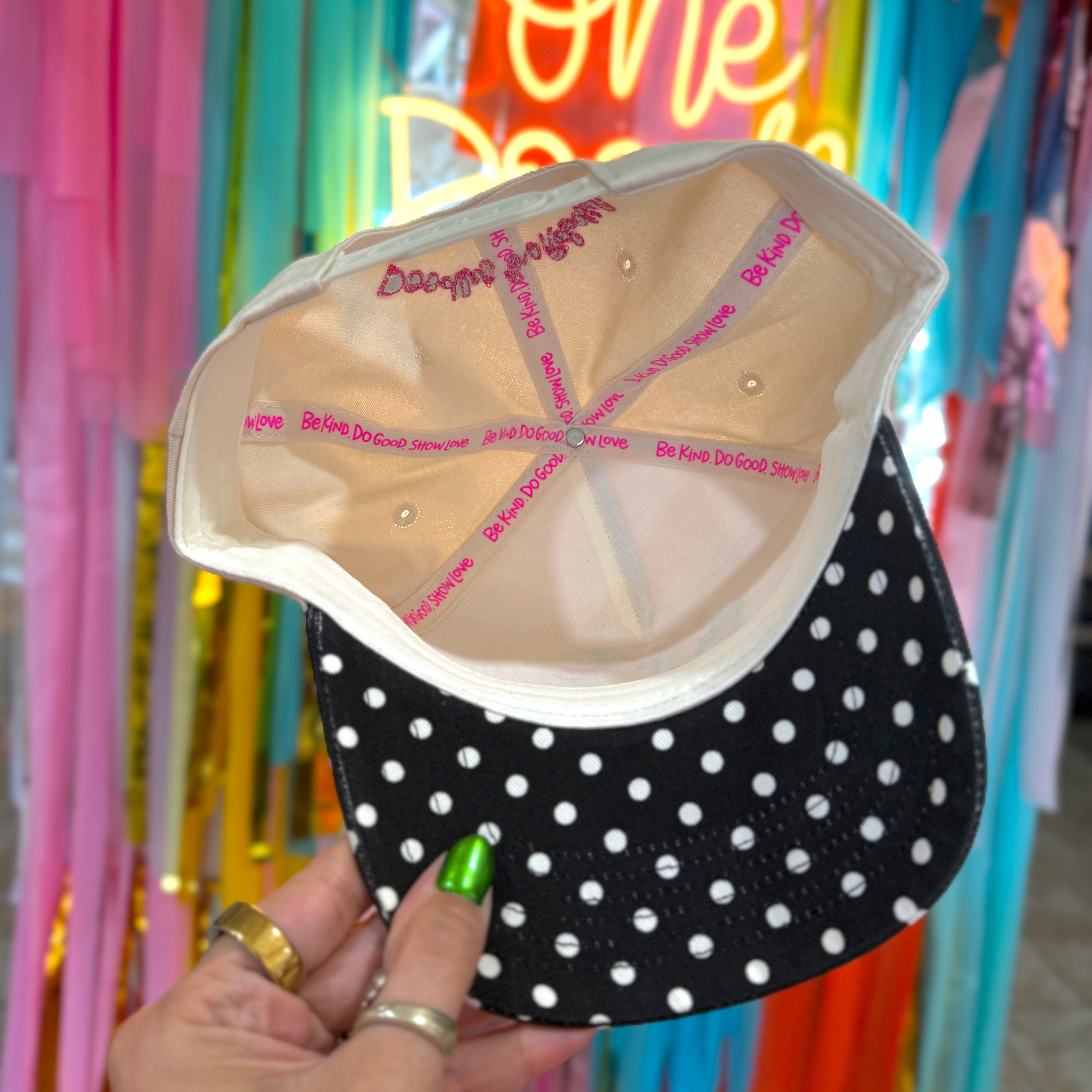 Don't Postpone Joy Embroidered Hat With Decorative Bill