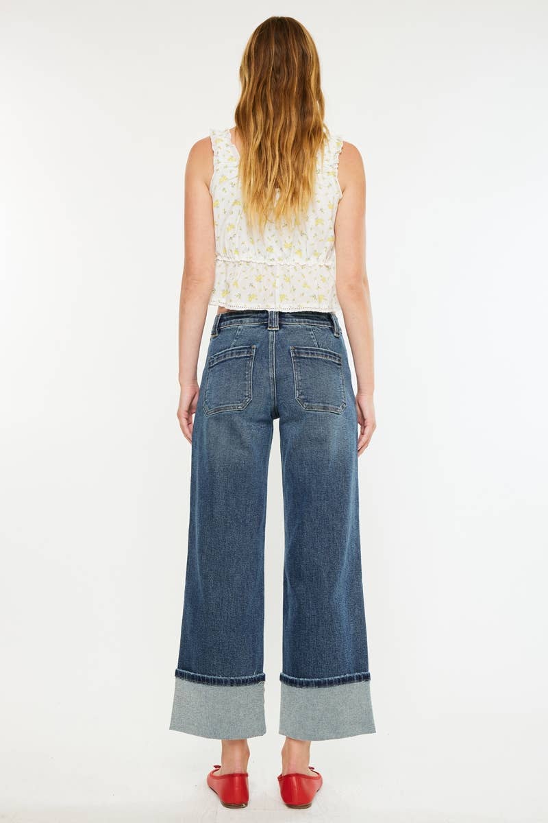 Mid Rise Wide Leg