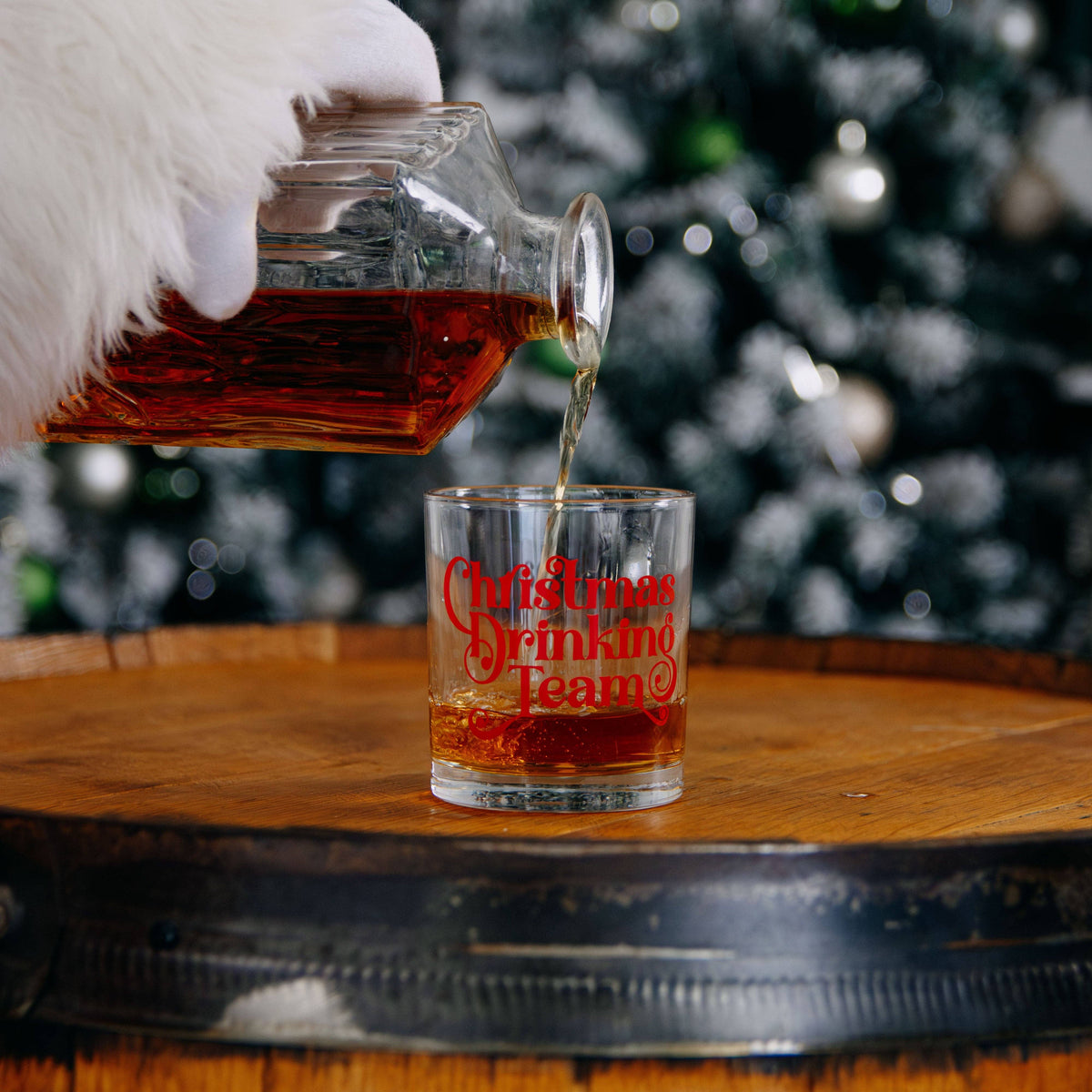 Christmas Drinking Team Rocks Glass