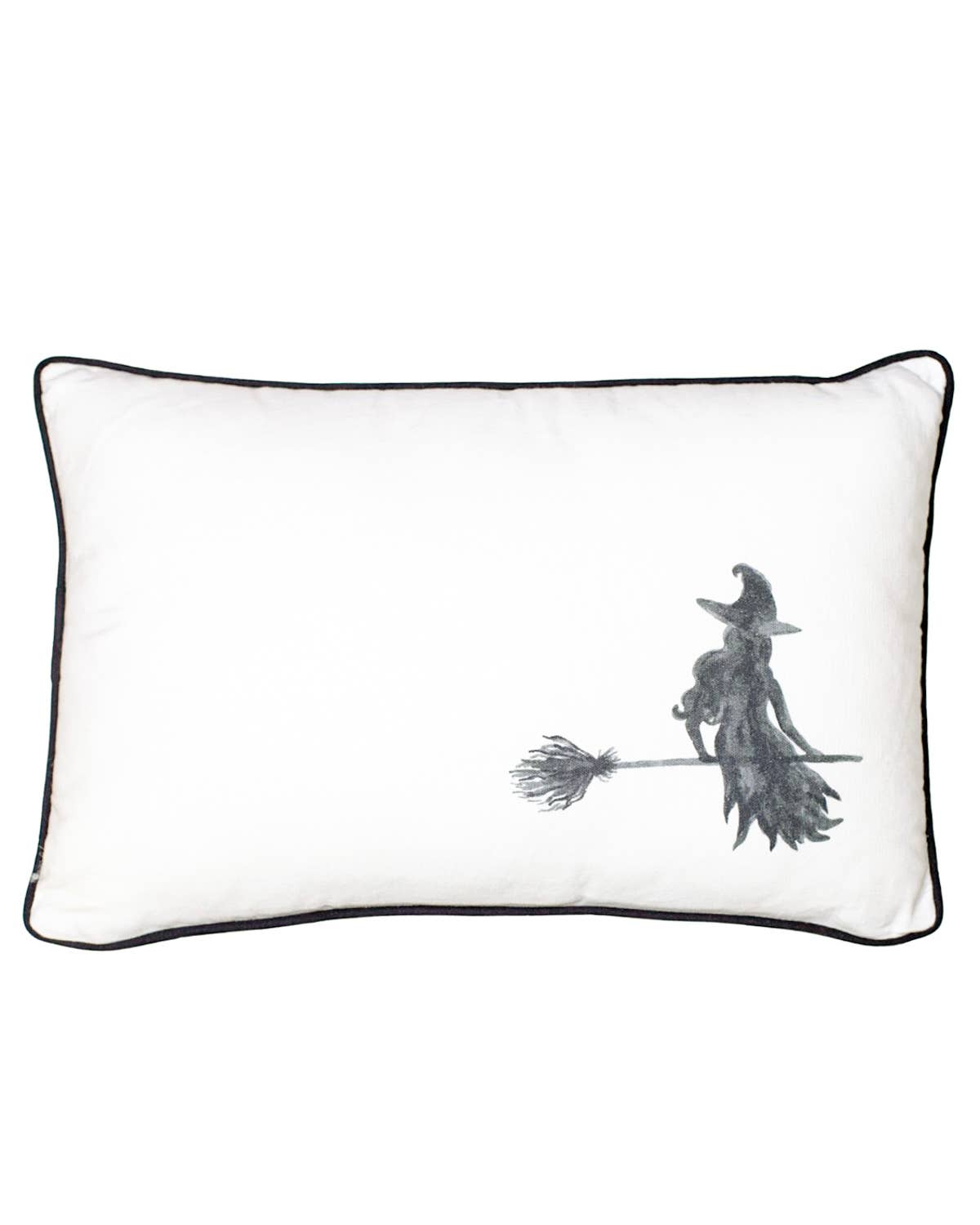 Watercolor Witch Pillow   Soft White/Black   13x20