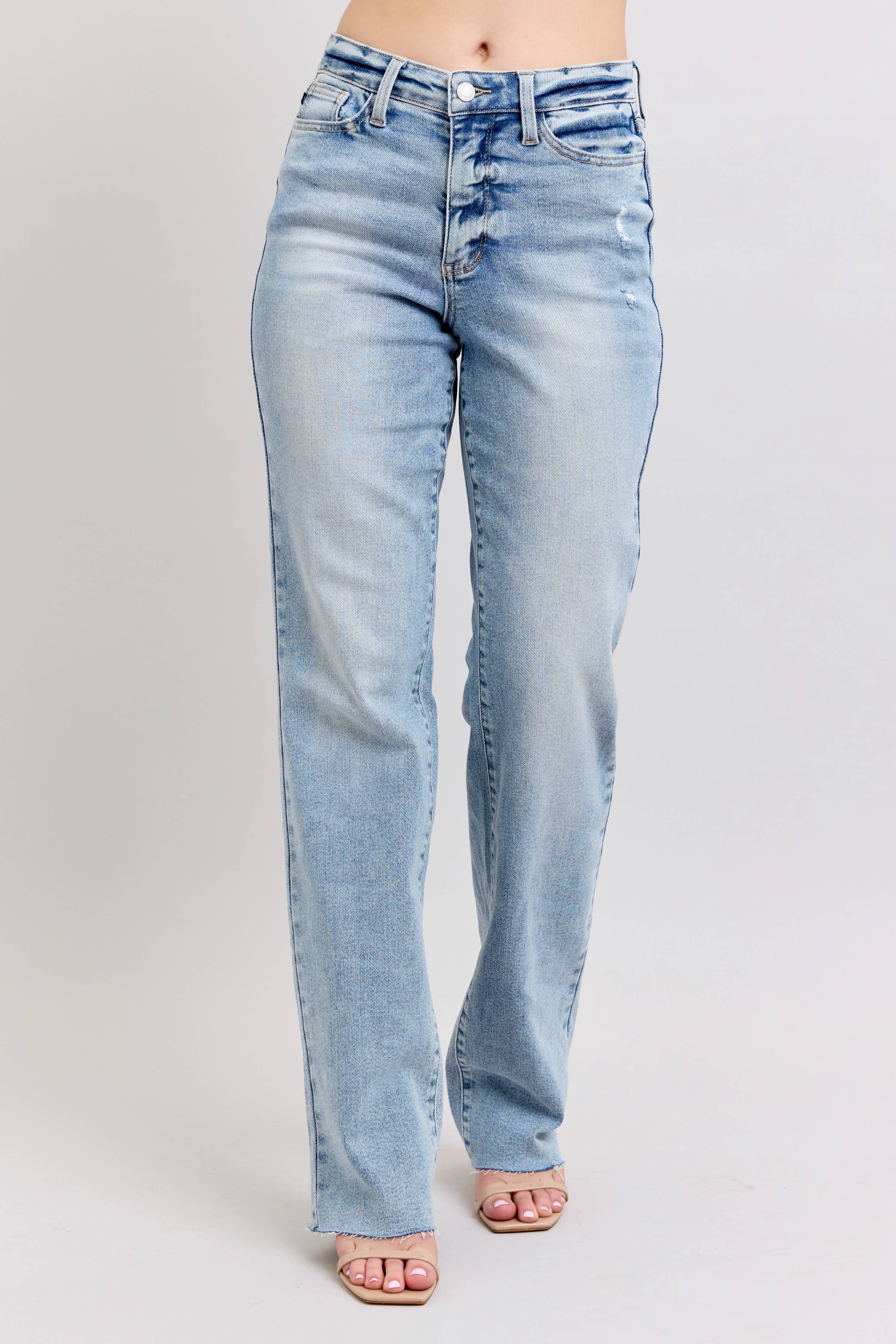 Mid Rise Light Wash Dad Jean