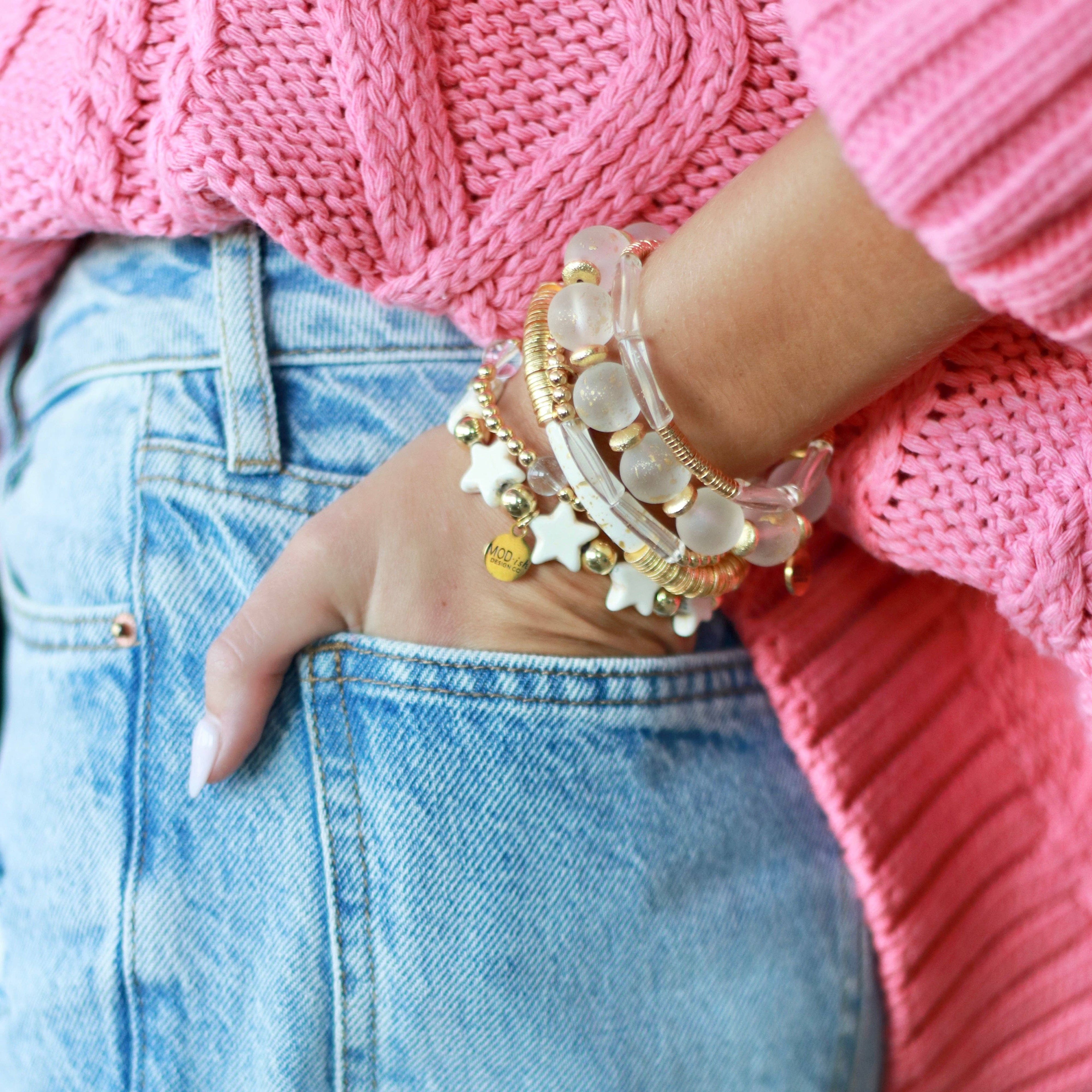 Howlite Star Bracelet - Ivory